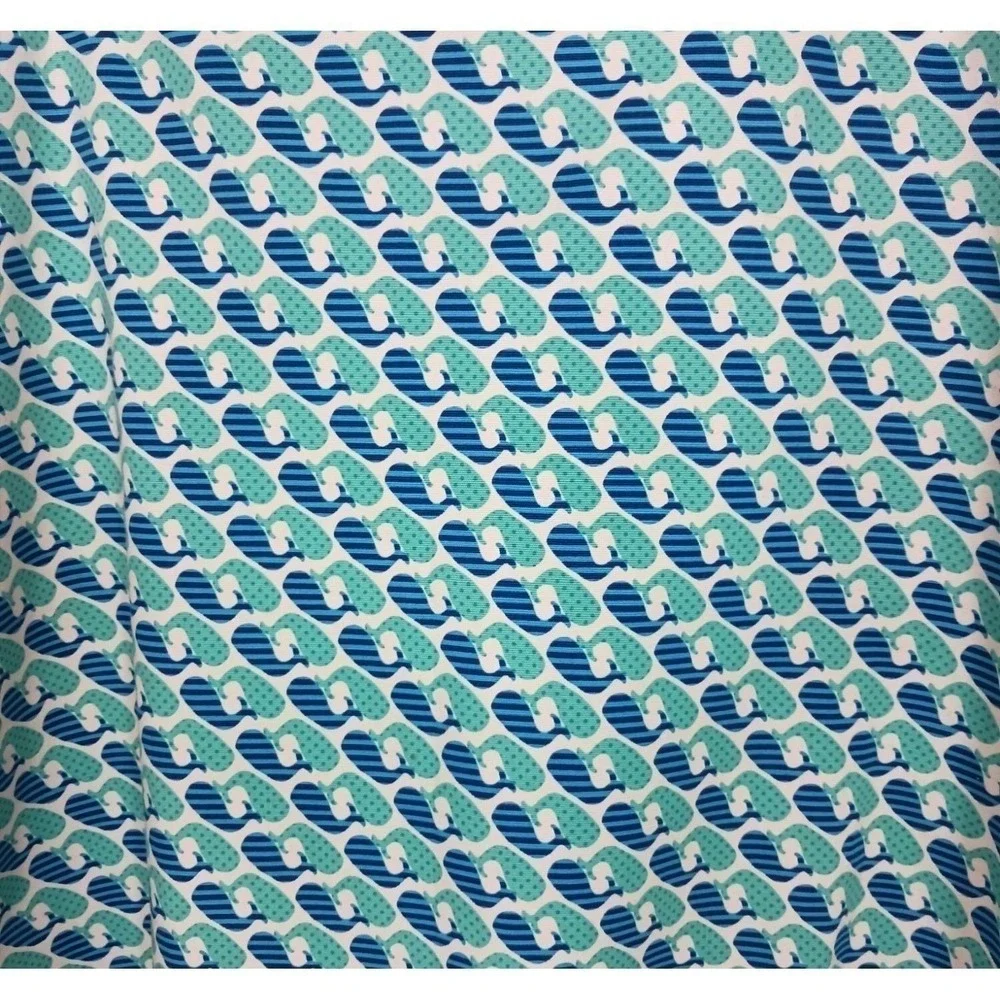 Talbots Whale Print Skirt Women's 12 Blue Cotton Stretch Nautical Coastal